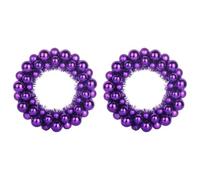 Christmas Ball Wreaths Pack of 2 Purple Polystyrene 33 x 33 x 7 cm Tree Decoration Ornament for Windows Living Room Advent Decorating and Decorating with Star Bell and Angel