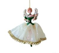 Christmas ballet angel doll pendant crafted with ABS material for wreaths, trees, and other seasonal decorative purposes at holiday time (A gold girl)