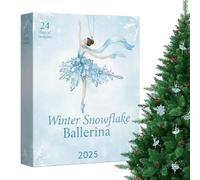 Christmas Ballet Calendar - 2D Ballerina Holiday Scene, 24 Days Artistic Dance Design, Girls Women Festive Display Piece, Decorative Seasonal Creative Accent | Elegant Ballerina Christmas Countdown Or