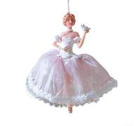 Christmas ballet girl doll pendant for holiday tree decoration with angel design made from ABS material for seasonal use and festive embellishment (A pink girl)