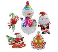 Christmas Balloon Arch Kit, 109 Pcs, Red White Metallic Gold Foil Reindeer Snowman Candy House Balloons with Christmas Party Decorations Indoors Outdoors Home Supplies,