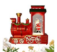 Christmas Balloon: Vintage Snowman Train with Warm LED Lights, Rotating Musical Snow Globe with Water | Holiday Decoration, Wonderland Display