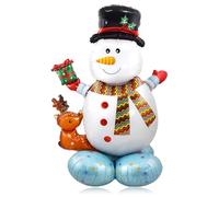 Christmas Balloons for Party Decorations, 1Pcs 48 Inch Giant Snowman Balloon, Self Standing Foil Balloons for Christmas Party Birthday Party Supplies Festive Holiday Celebrations
