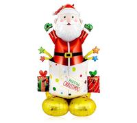 Christmas Balloons for Party Decorations, 1Pcs 49 Inch Giant Santa Claus Balloon, Self Standing Foil Balloons for Christmas Party Birthday Party Supplies Festive Holiday Celebrations