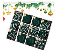 Christmas Balls, 12 Pieces Holiday Pendants, Soft 2.4 Inch Ball Ornaments, Outdoor and Indoor Use, Tree Decor, Tabletop, Pathway, Garden, Fireplace, Banister, Window, Garland, Stair