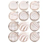 Christmas Balls, 12 Pieces Holiday Pendants Tree Décor, 9.84x5.12x2.76 inches Ornament Balls for Outdoor & Indoor Use, Tabletop, Pathway, Garden,Fireplace, Banister, Window, Garland and Staircase