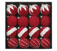 Christmas Balls, 16Pcs 6cmChampagne Christmas Balls Gift tree decoration pendant for Xmas Tree Holiday Garland Decor Ornaments (Red)