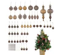 Christmas Balls 53 Pieces Copper Brown Bronze | Bronze Copper Brown Christmas Tree Ornaments for Thanksgiving Fall Harvest Mantle Farmhouse Apartment Office School Outdoor