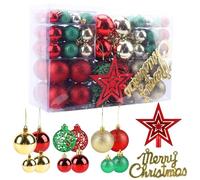 Christmas Balls Baubles Shatterproof Balls Christmas Tree Decoration Ornaments for Xmas Hanging Decorations (Coloured-102pcs)