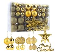 Christmas Balls Baubles Shatterproof Balls Christmas Tree Decoration Ornaments for Xmas Hanging Decorations (Gold-102pcs)