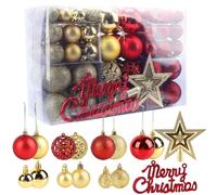 Christmas Balls Baubles Shatterproof Balls Christmas Tree Decoration Ornaments for Xmas Hanging Decorations (Red&Gold-102pcs)