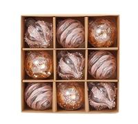 Christmas Balls, Champagne Christmas Balls 9Pcs 8cm Christmas Ball Colorful Ball Gift tree decoration pendant for Xmas Tree Holiday Garland Decor Ornaments (Rose gold)