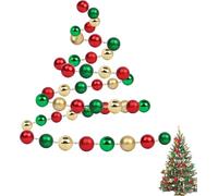 Christmas Balls Decorations, Christmas Tree Decorations Balls, Red & Green Xmas Baubles, 3cm Bead 6ft Chain, for Xmas Tree Decor Holiday Wedding Party Decoration