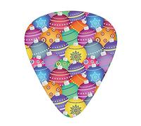 Christmas Balls Guitar Picks 12 Pack Universal ABS Guitar Picks,Colorful Christmas Balls Different Patterns Holiday Celebration ration,for Acoustic and Electric Guitar