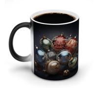 Christmas Balls Mug 11oz Custom Magic Mug Personalized Coffee Mugs Ceramic Heat Sensitive Clue Mugs Funny Color Changing Cup with Handle Novelty Coffee Cup for Daily Use