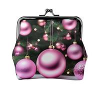 Christmas Balls small wallets woman,wallets for women,coin purse for women,small womens wallet,with zipper and kiss lock, Black, One Size, Art Deco