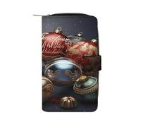 Christmas Balls Wallet Multifunctional Leather Wallets for Men Compact Long Wallet Credit Card Holder Passport Bag