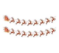 Christmas Banner,2 Set Pre-Strung Santa and Reindeer Bunting Garlands for Merry Christmas Party Decorations,Inside,Home, Office,Fireplace,Wall,Window Hanging Decoration,Xmas Holiday Decor Supplies