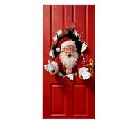 Christmas Banner - 2D Wall Breakthrough Santa Claus Polyester Background | Santa Front Door Cover | For Use in Classrooms, Kitchens, Bathrooms, Bedrooms and Children's Rooms