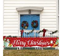 Christmas Banner, Large Merry Christmas Banner Snowman Christmas Tree Yard Sign Banner Christmas Decorations for Yard Garden Porch Lawn