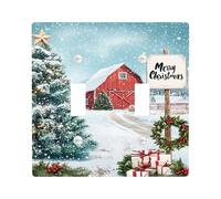 Christmas Barn Light Switch Cover Plates/Outlet Covers, Festive Red Country Scene for Wall Décor, Thermoplastic Wall Plates, Standard Size Double Toggle