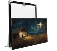 Christmas Barn Scene Canvas Wall Painting Spiritual Holiday Festival Star Decoration Religious Gift for Home or Church