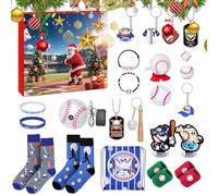 Christmas Baseball Advent - 24 Day Countdown Calendar Decoration Gift Set Funny Holiday Collectible | For Players Collectors Team Family Reunion In The Christmas