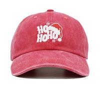 Christmas Baseball Cap for Men Women, Red Funny Washed Embroidered Cotton Santa Hat