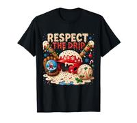Christmas Baseball Respect The Drip Home Plate Ice Cream T-Shirt