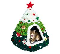 Christmas Basket for Cats, Soft Knitted Nest Tree Design - Cave Bed for Kittens, Puppies and Small Pets Indoor and Outdoor at Home for Sleeping
