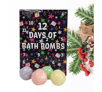 Christmas Bath Bomb Advent Calendar 12 Days of Bath Bombs 4 Assorted Scents Vanilla Lavender Mint Neroli
