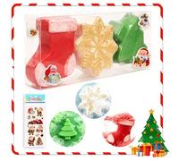 Christmas Bath Bomb Gift Set Christmas Stocking Fillers Bubble Floating Fizzies Snowman-Shaped Bath Bombs for Children Above 3 Years (3)