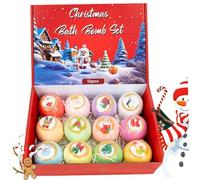 Christmas Bath Bombs 12PCS/Set Different Scents Natural Organic Bath Bombs with Surprise Toys Inside Bathbombs for Women Mom Girlfriend Organic