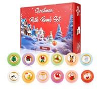 Christmas Bath Bombs 12PCS/Set Different Scents Natural Organic Bath Bombs with Surprise Toys Inside Bathbombs for Women Mom Girlfriend