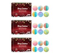 Christmas Bath Bombs Box for Women Present Set Hand-Made Bubble Bathbombs for SPA Relaxing Xmas Present for Friends Family 3 PCS