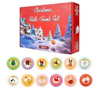 Christmas Bath Bombs Gift Set, 12pcs Handmade Natural Bath Bomb | Moisturizing Plant Extracts, Surprise Toys Inside, Moisturizing and Soften Skin, Perfect for Bubble and Spa Bath