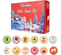 Christmas Bath Bombs Gift Set, 12pcs Handmade Natural Bath Bomb | Moisturizing Plant Extracts, Surprise Toys Inside, Moisturizing and Soften Skin, Perfect for Bubble and Spa Bath