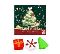 Christmas Bath Bombs Gift Set 3pcs,Handmade Bath Bomb Gift Set of Christmas Shapes,Xmas Bubble Salt Set for Spa,Hydrating Skin Care Bath Set for Holiday Relaxation,Christmas Gifts for Women Girls