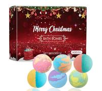 Christmas Bath Bombs Gift Set, 6pcs Handmade Fizzy Bubble Bath Bombs, Bath Salts for Stocking Fillers Advent Calendar 2025,Natural Ingredients,Mothers Day Gifts for Women Her,Vegan Home Spa