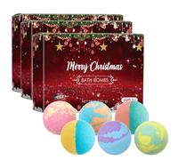 Christmas Bath Bombs Gift Set for Women, Handmade Natural Bath Bomb with Fizz Effect, Moisturizing and Soften Skin, Bubble Bath Balls Gifts Idea for Wife, Girlfriend (3 Set)