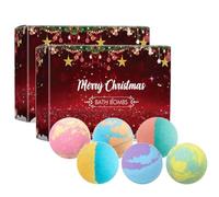 Christmas Bath Bombs Gift Set for Women, Handmade Natural Bath Bomb with Fizz Effect, Moisturizing and Soften Skin, Bubble Bath Balls Gifts Idea for Wife, Girlfriend (2 Set)
