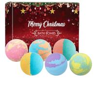 Christmas Bath Bombs Gift Set for Women, Handmade Natural Bath Bomb with Fizz Effect, Perfect for Bubble and Spa Bath, Birthday Mothers Day Gifts Idea for Her/Him, Wife, Girlfriend Teens (6Pc)