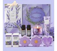 Christmas Bath Bombs Gifts for Women,Pamper Birthday Gifts for Her, Lavendar Relaxation Spa Hamper Ladies Self Care Package, Wellbeing Get Well Soon Gifts Set for Mum, Valentines Anniversary Present