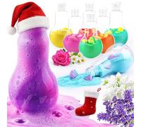 Christmas Bath Colour Tablets - 8 Colour Rainbow Bathtub Drops, Non-Toxic and Colorful Bath Foam, 8 Different Scents, Fun Science Educational Bath Fizzers Kit - 60 g/Each