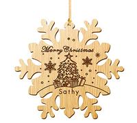 Christmas Bauble 2025 Personalised Engraved Xmas Tree Decorations Santa Gift Custom Xmas Ornaments Gift for Daughter Son Wife Family Home Grandson Granddaughter with Any Name (Snowflake)
