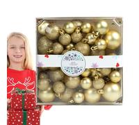 Christmas Bauble | 44 Pieces Glitter Pendant Tree Decoration | Christmas Tree Bauble Decoration for Outdoor Table Path Garden Fireplace Stairs Railing Window Garland | Christmas Decoration