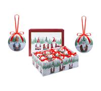 VFM e-Store - Christmas Bauble Decoration Hanging Tree Stocking Filler Xmas Present Celebration Festive Winter Ornaments - 12 Piece 7. 5cm Bauble Set Santa Gonk