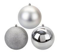 Christmas Bauble Decoration Hanging Tree Ornament X 3 14Cm Silver