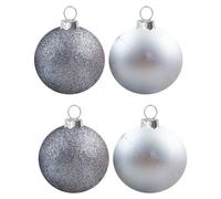 Christmas Bauble Decoration Hanging Tree Ornament X 4 10Cm Silver
