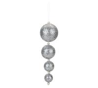 Christmas Bauble Decoration Hanging Tree Ornament X 4 31X9. 2X9. 2Cm Silver